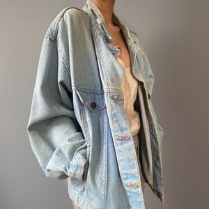 VTG 90’s Light Blue Faded Brighton Blues Denim Jean Jacket